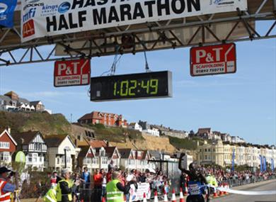 Start/Finish of Hastings Half Marathon
