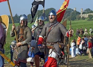 Soldiers march in Battle